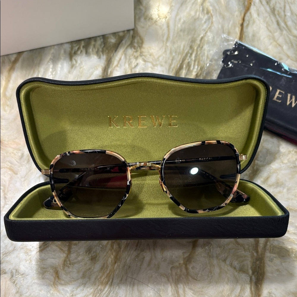 KREWE Pascal Leopard Print Sunglasses NWOT